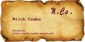 Milch Csaba névjegykártya