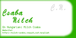 csaba milch business card